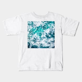 Ocean foam, Blue Ocean Summer Beach Waves Kids T-Shirt